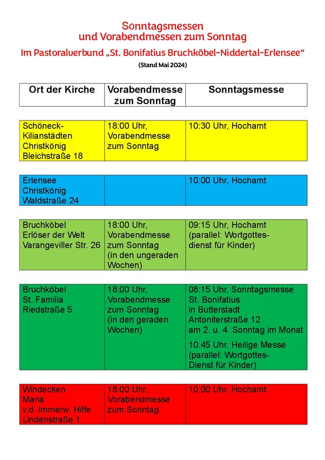 Pastoralverbund Gottesdienste Pastoralverbund Gottesdienste